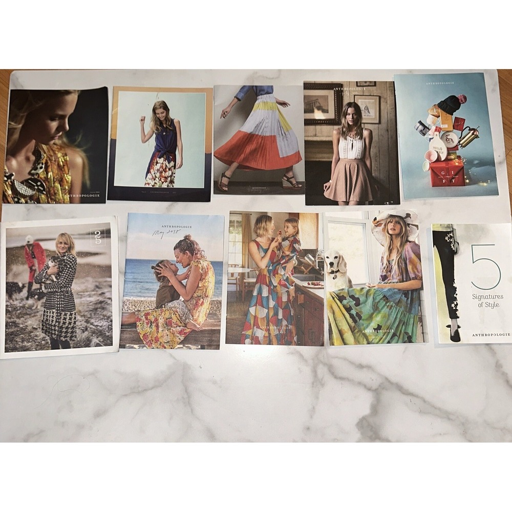 Anthropologie Lot of 10 Ten  Magazines  Catalogs 2012 2013 2016 2017 2018 2021